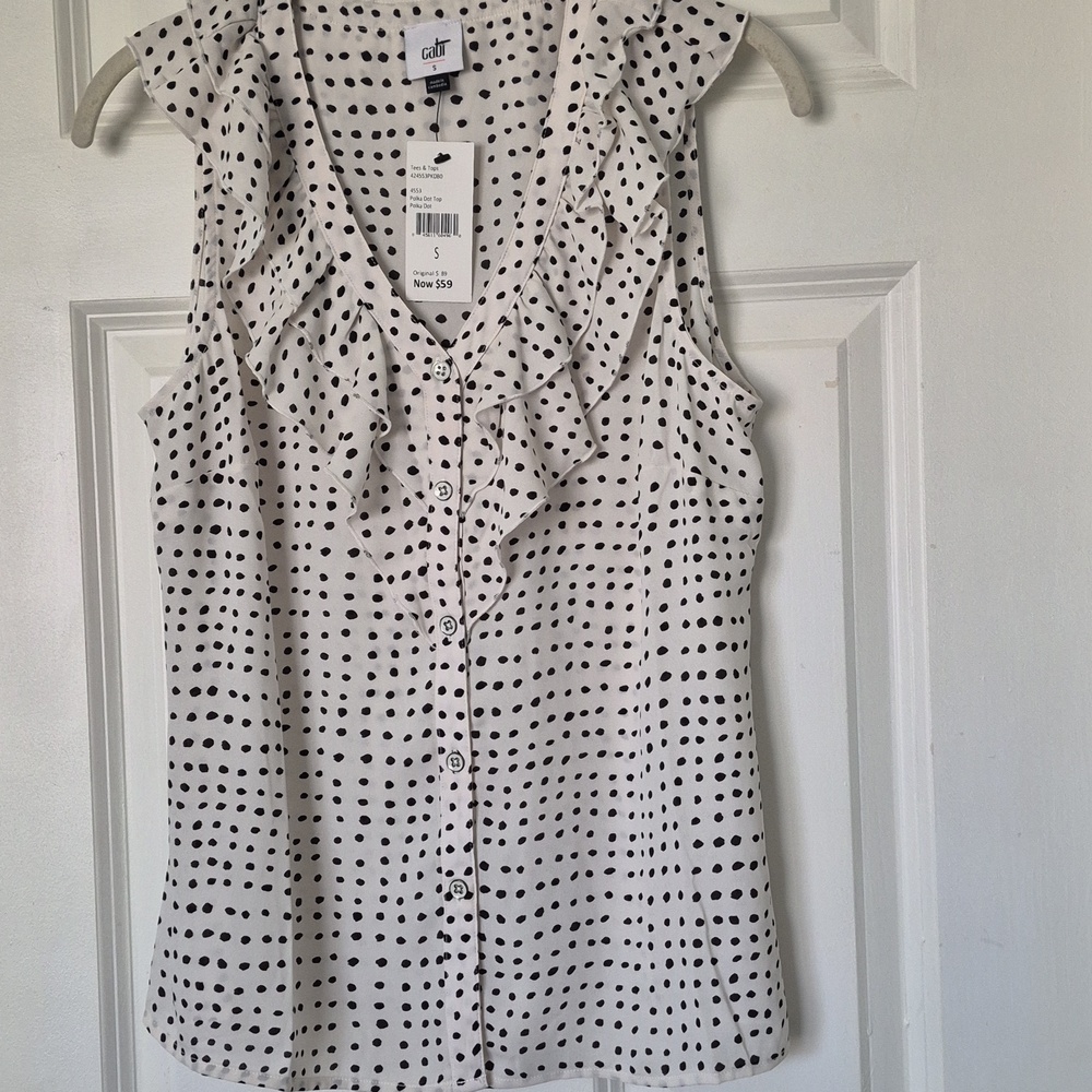 Cabi 4553 Polka Dot Top - Picture 3 of 5